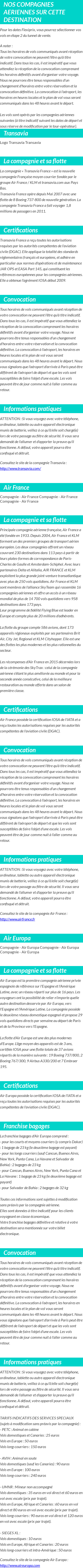 INFOS VOLS