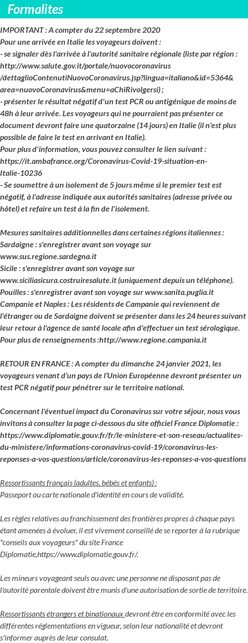 INFOS VOYAGEURS