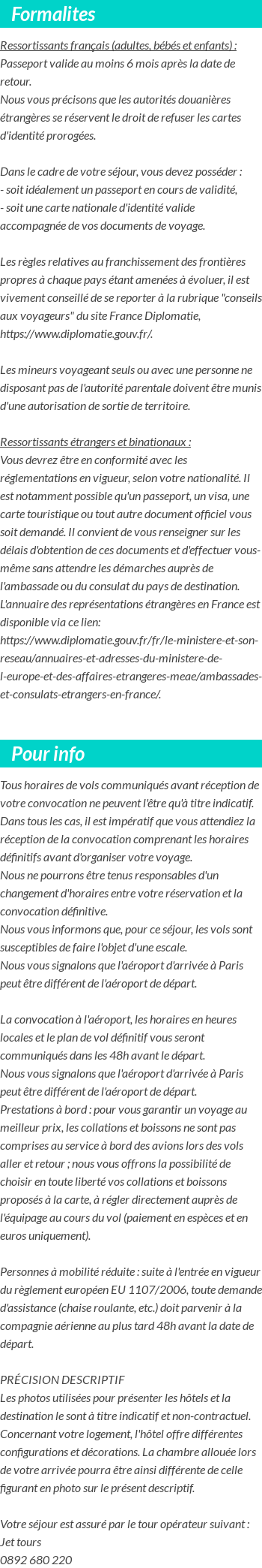 INFOS VOYAGEURS