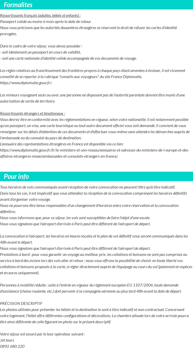 INFOS VOYAGEURS