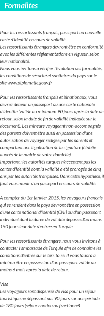 INFOS VOYAGEURS