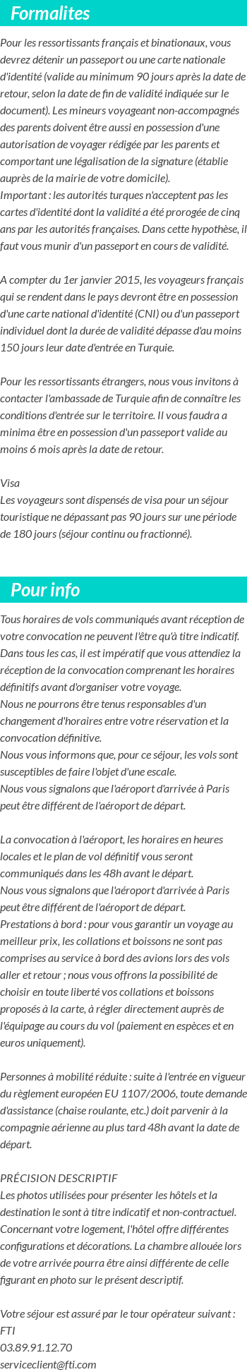 INFOS VOYAGEURS