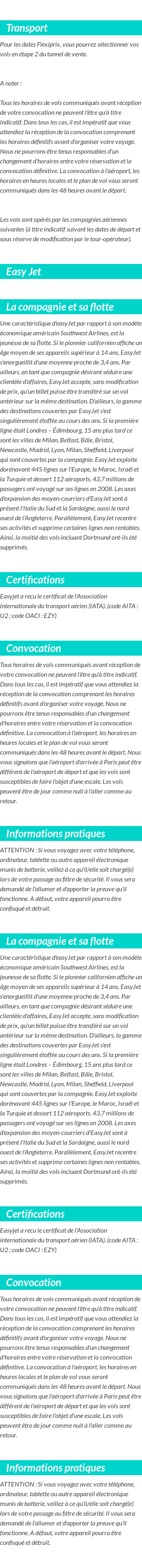 INFOS VOYAGEURS