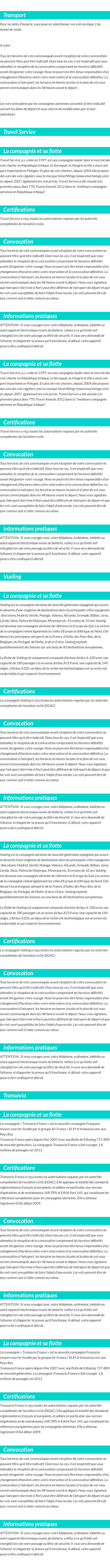 INFOS VOYAGEURS