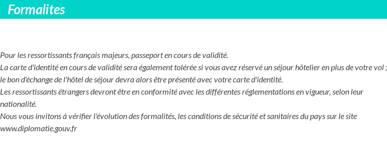INFOS VOYAGEURS