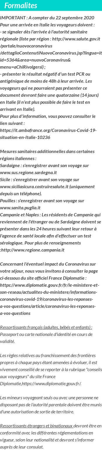 INFOS VOYAGEURS