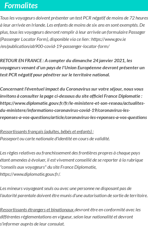 INFOS VOYAGEURS