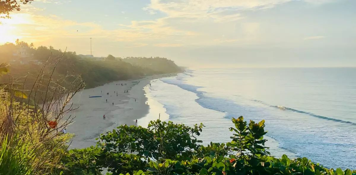 Plage de Varkala en Inde dans le Kerala