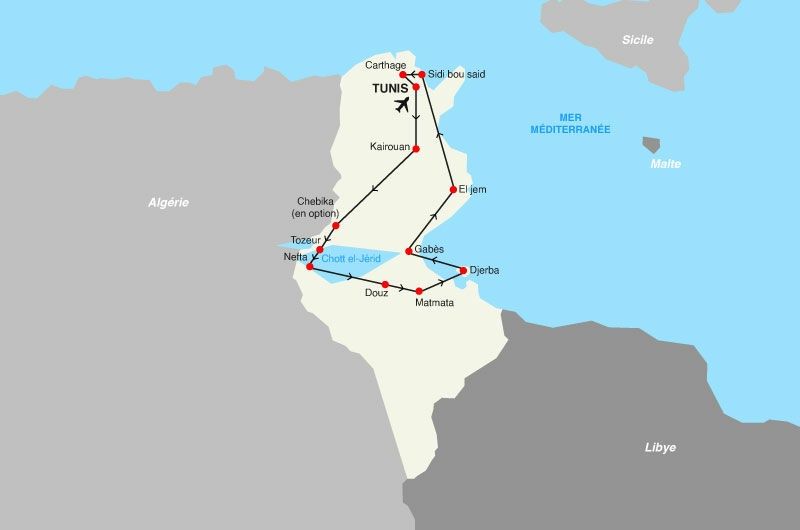 Circuit la balade Tunisienne pas cher