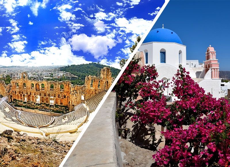 Combiné Athènes / Île de Santorin 2* ou 3* Grèce pas cher