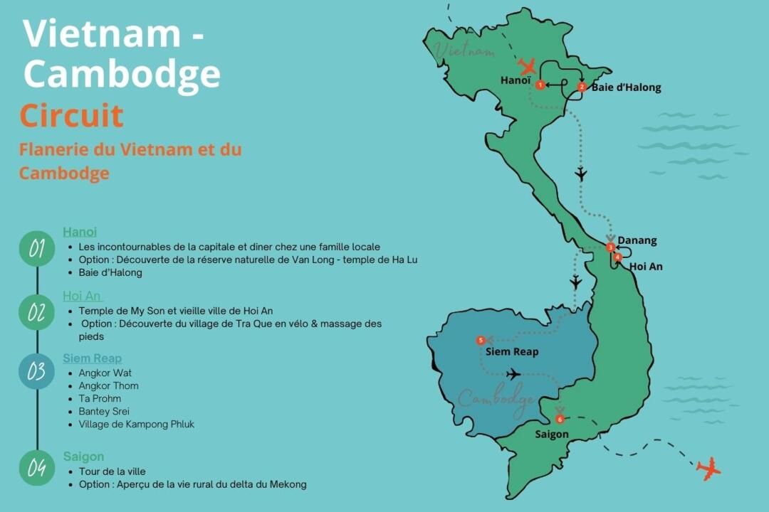 Circuit Privatif Flânerie du Vietnam au Cambodge 3*-4* pas cher