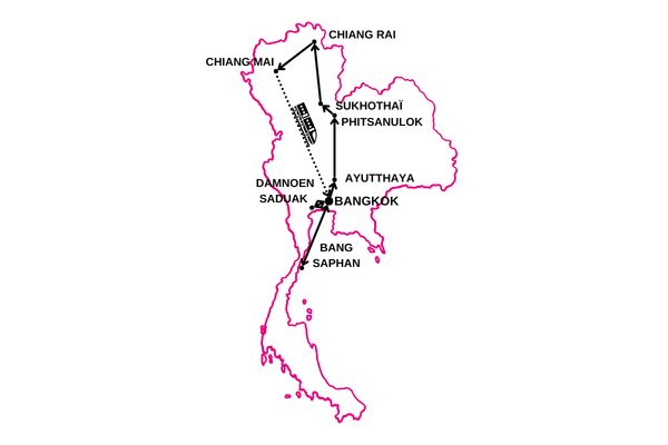 Circuit Des Capitales du Siam à Bang Saphan pas cher